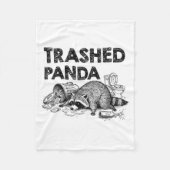 Trashed Panda Funny Drunk Racoon Gets Drunk Meme F Fleece Deken (Voorkant)