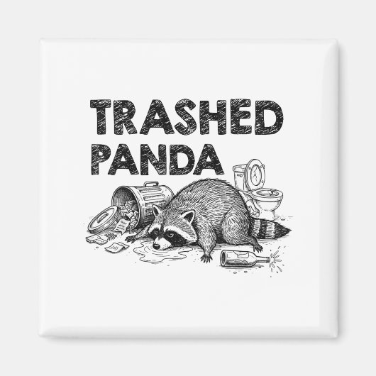 Trashed Panda Funny Drunk Racoon Gets Drunk Meme F Magneet (Voorkant)