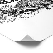 Trashed Panda Funny Drunk Racoon Gets Drunk Meme F Poster (Hoek)