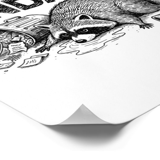 Trashed Panda Funny Drunk Racoon Gets Drunk Meme F Poster (Hoek)