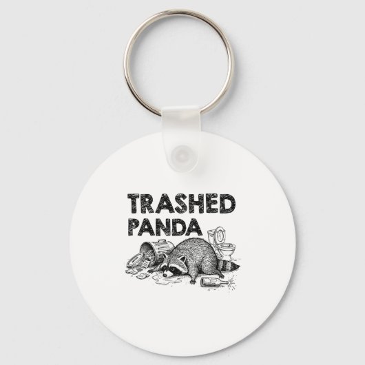 Trashed Panda Funny Drunk Racoon Gets Drunk Meme F Sleutelhanger (Voorkant)