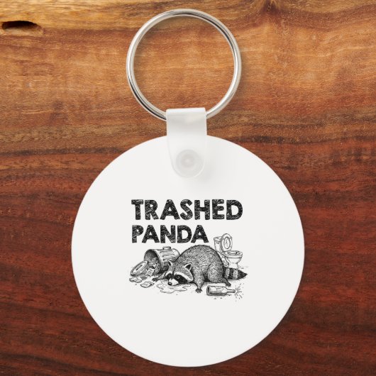 Trashed Panda Funny Drunk Racoon Gets Drunk Meme F Sleutelhanger (Voorkant)