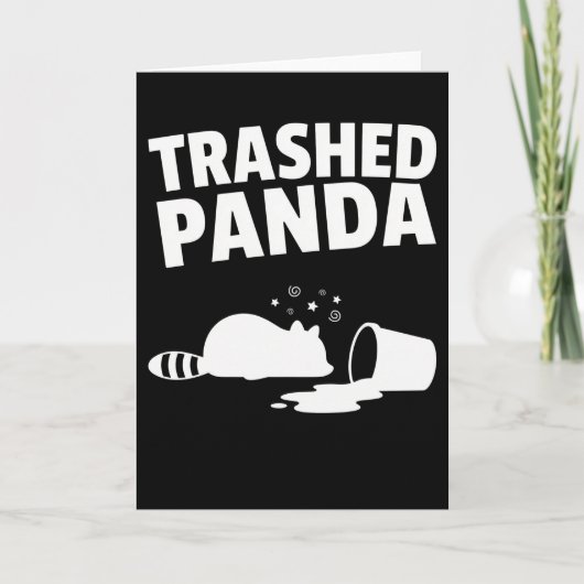 Trashed Panda Funny Drunk Racoon Kaart (Voorkant)
