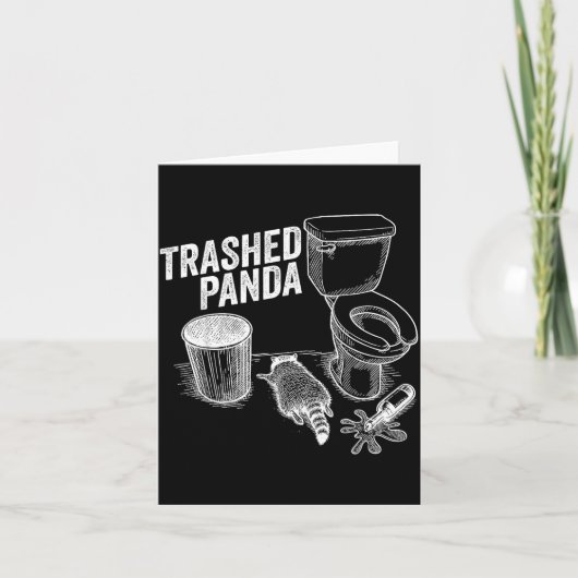 Trashed Panda Funny Drunk Racoon  Kaart (Voorkant)