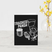 Trashed Panda Funny Drunk Racoon  Kaart (Gele Bloem)