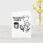 Trashed Panda Funny Drunk Racoon  Kaart (Gele Bloem)