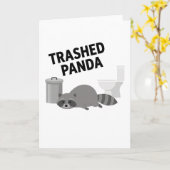 Trashed Panda Funny Drunk Racoon Kaart (Gele Bloem)