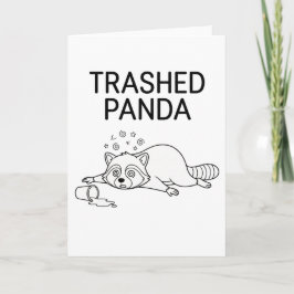 Trashed Panda Funny Drunk Racoon Kaart