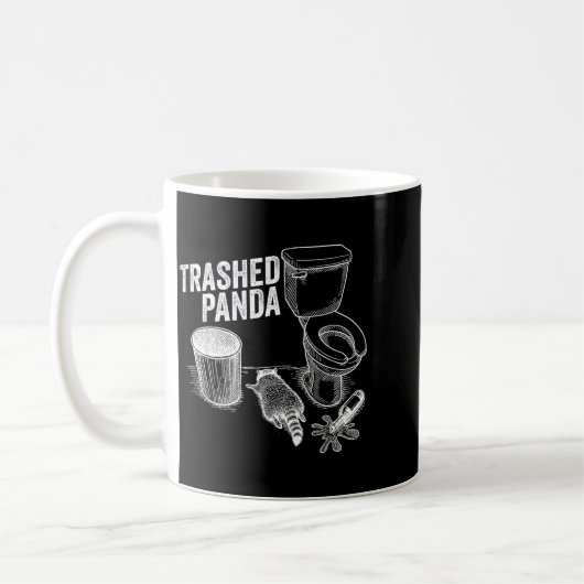 Trashed Panda Funny Drunk Racoon Koffiemok (Links)