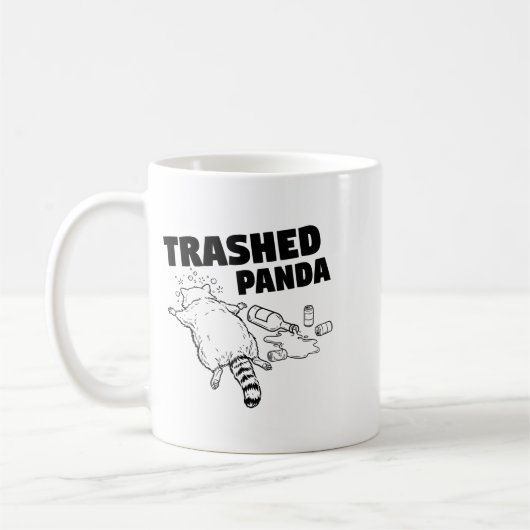 Trashed Panda Funny Drunk Racoon  Koffiemok (Links)