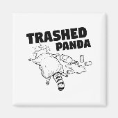 Trashed Panda Funny Drunk Racoon  Magneet (Voorkant)
