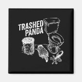 Trashed Panda Funny Drunk Racoon  Magneet (Voorkant)