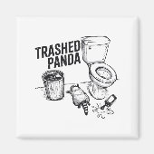 Trashed Panda Funny Drunk Racoon  Magneet (Voorkant)