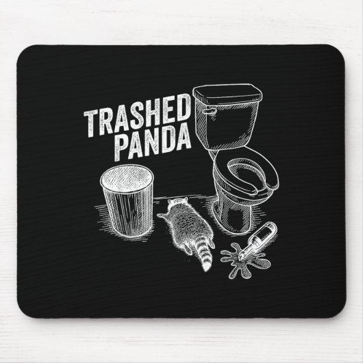 Trashed Panda Funny Drunk Racoon Muismat (Voorkant)
