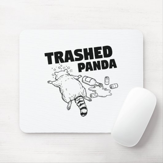 Trashed Panda Funny Drunk Racoon  Muismat (Met muis)