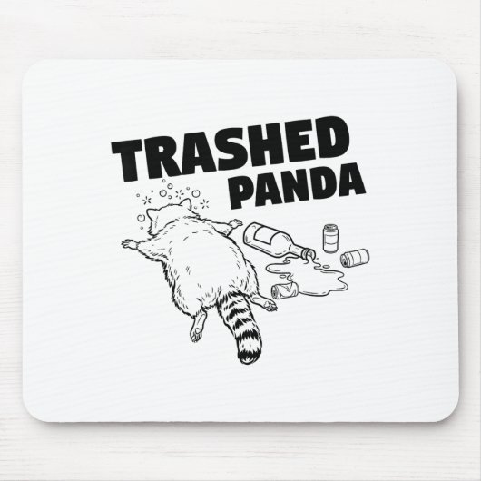 Trashed Panda Funny Drunk Racoon  Muismat (Voorkant)