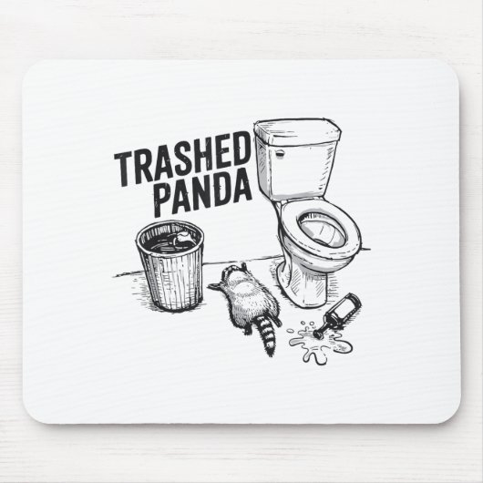 Trashed Panda Funny Drunk Racoon  Muismat (Voorkant)