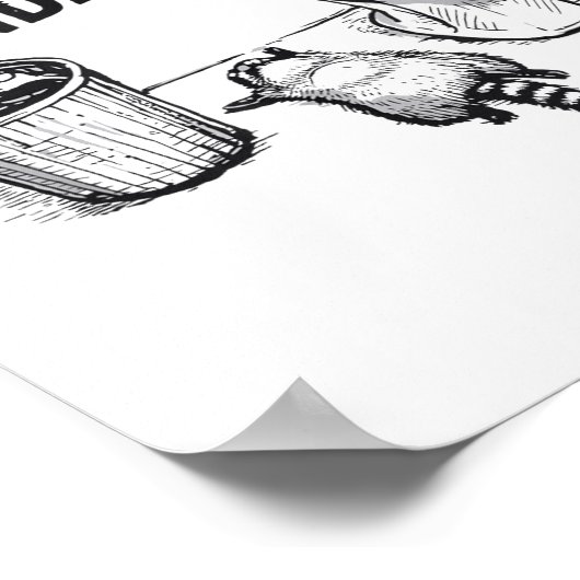 Trashed Panda Funny Drunk Racoon  Poster (Hoek)