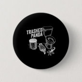 Trashed Panda Funny Drunk Racoon Ronde Button 5,7 Cm (Voorkant)