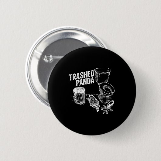 Trashed Panda Funny Drunk Racoon Ronde Button 5,7 Cm (Voorkant /achterkant)