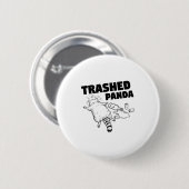 Trashed Panda Funny Drunk Racoon Ronde Button 5,7 Cm (Voorkant /achterkant)