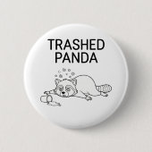 Trashed Panda Funny Drunk Racoon Ronde Button 5,7 Cm (Voorkant)