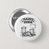 Trashed Panda Funny Drunk Racoon Ronde Button 5,7 Cm (Voorkant /achterkant)