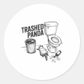 Trashed Panda Funny Drunk Racoon  Ronde Sticker (Voorkant)