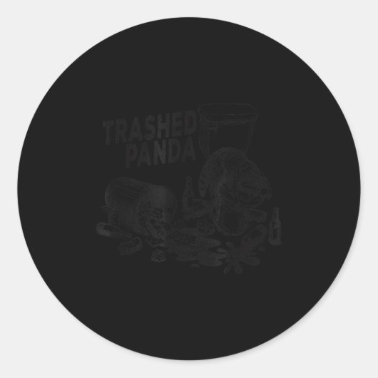 Trashed Panda Funny Drunk Racoon  Ronde Sticker (Voorkant)