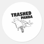 Trashed Panda Funny Drunk Racoon  Ronde Sticker (Voorkant)