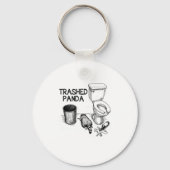 Trashed Panda Funny Drunk Racoon Sleutelhanger (Voorkant)