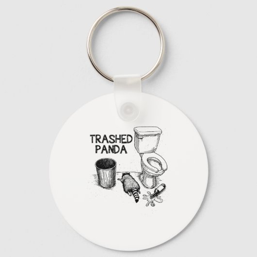 Trashed Panda Funny Drunk Racoon  Sleutelhanger (Voorkant)