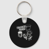 Trashed Panda Funny Drunk Racoon Sleutelhanger (Voorkant)