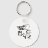 Trashed Panda Funny Drunk Racoon Sleutelhanger (Voorkant)