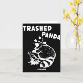 Trashed Panda Hangover Social Media Crazy Drunk Ra Kaart (Gele Bloem)