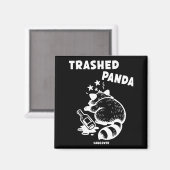 Trashed Panda Hangover Social Media Crazy Drunk Ra Magneet (Voorkant / Achterkant)