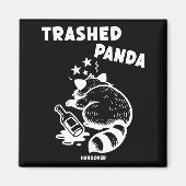Trashed Panda Hangover Social Media Crazy Drunk Ra Magneet (Voorkant)