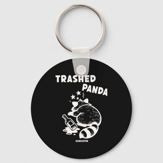 Trashed Panda Hangover Social Media Crazy Drunk Ra Sleutelhanger (Voorkant)
