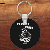 Trashed Panda Hangover Social Media Crazy Drunk Ra Sleutelhanger (Voorkant)