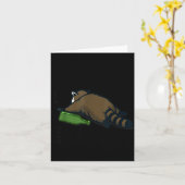 Trashed Panda Is My Srit Animal Funny Trash Racoon Kaart (Gele Bloem)