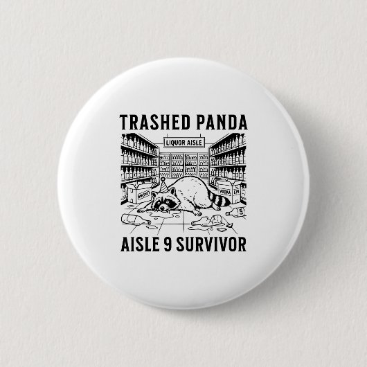 Trashed Panda Liquore Funny Hangover Crazy Drunk R Ronde Button 5,7 Cm (Voorkant)