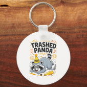 Trashed Panda New Year 2026 Funny Drunk Raccoon  Sleutelhanger (Voorkant)