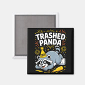 Trashed Panda New Year 2026 Funny Raccoon Design Magneet (Voorkant / Achterkant)