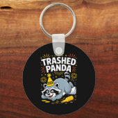 Trashed Panda New Year 2026 Funny Raccoon Design  Sleutelhanger (Voorkant)
