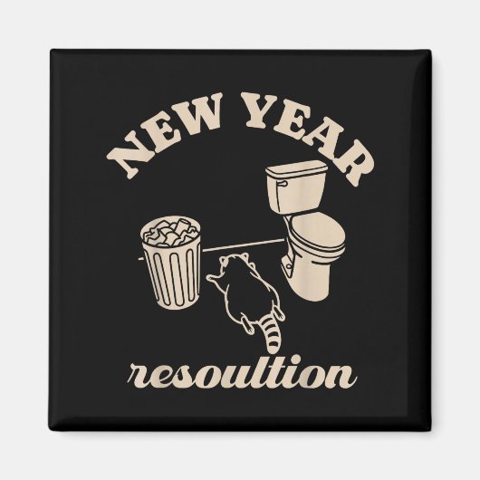 Trashed Panda New Year Resolution Funny Drunk Racc Magneet (Voorkant)