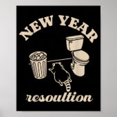 Trashed Panda New Year Resolution Funny Drunk Racc Poster (Voorkant)