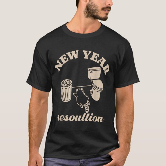 Trashed Panda New Year Resolution Funny Drunk Racc T-shirt (Voorkant)