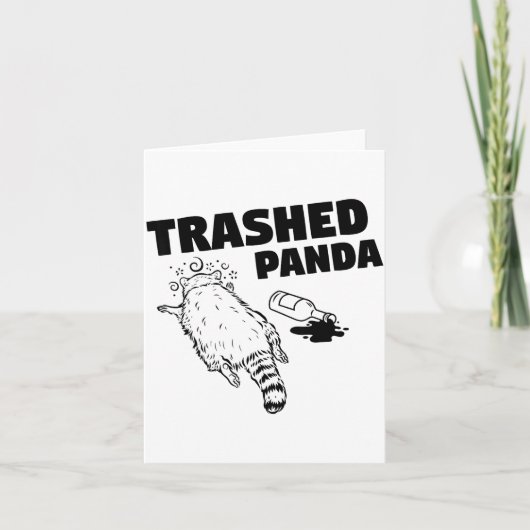 Trashed Panda Raccoon Funny Raccoon Gets Drunk Rac Kaart (Voorkant)