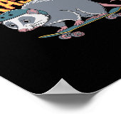Trasher Skateboarding Opossum Helm Flames Skate  Poster (Hoek)