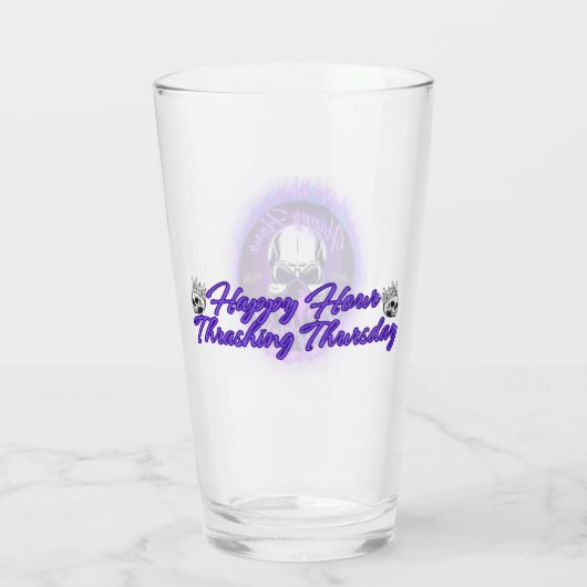 Trashing donderdag glazen beker (Achterkant)